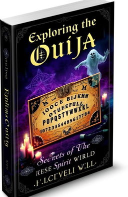 A mystical and captivating cover design for a book about the Ouija board, featuring an intricately designed Ouija board at the center