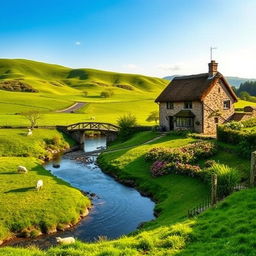 A scenic representation of the United Kingdom, showcasing its iconic landscapes and architecture