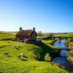 A scenic representation of the United Kingdom, showcasing its iconic landscapes and architecture