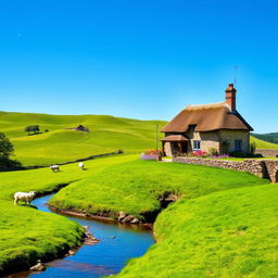 A scenic representation of the United Kingdom, showcasing its iconic landscapes and architecture