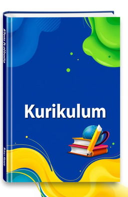 A beautifully designed book cover for a curriculum book, featuring an abstract background combining vibrant colors like blue, green, and yellow, symbolizing education and growth
