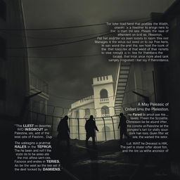 An intense and thought-provoking visual representation addressing themes of 'state violence, Palestine, war on terror, and the torture faced by Damiens'