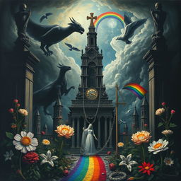 An intricate and thought-provoking visual commentary on 'sovereign power, necropolitics, and queer necropolitics'