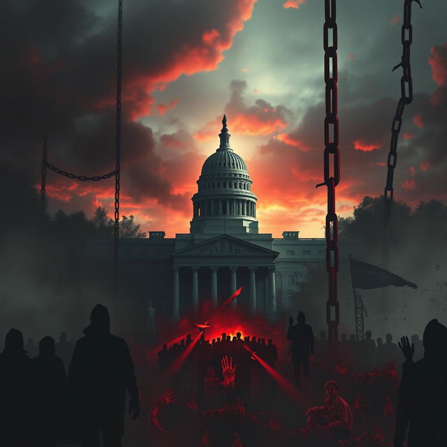 A conceptual and visually striking representation exploring 'sovereign power and necropolitics'