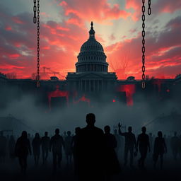 A conceptual and visually striking representation exploring 'sovereign power and necropolitics'