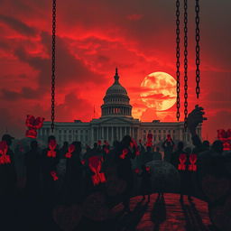A conceptual and visually striking representation exploring 'sovereign power and necropolitics'