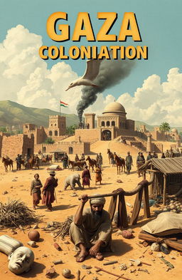 A historical depiction of colonization in Gaza, illustrating the themes of settlement, sovereign power, and suffering