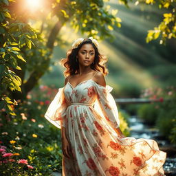 A mesmerizing scene capturing the essence of femininity