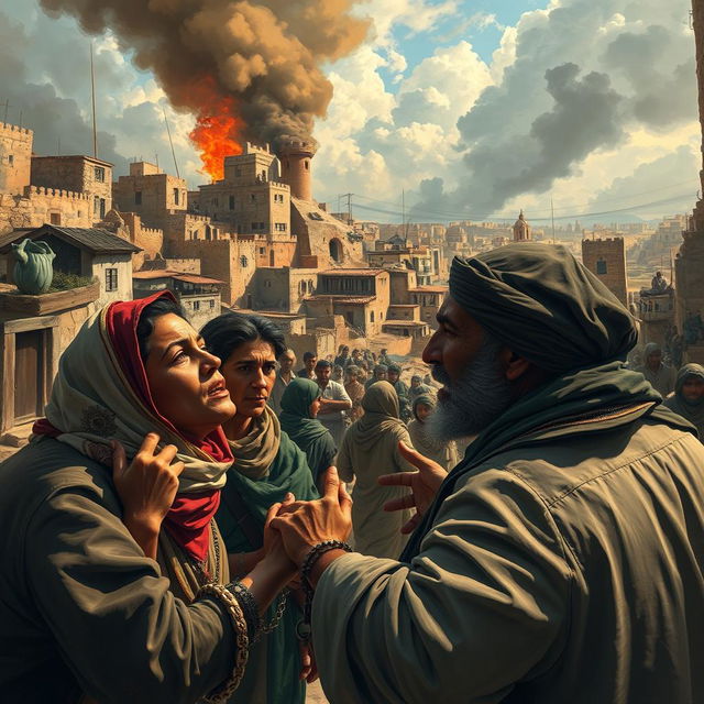 A dramatic depiction of the impact of settler colonialism in Gaza, illustrating the theme of sovereign power and suffering