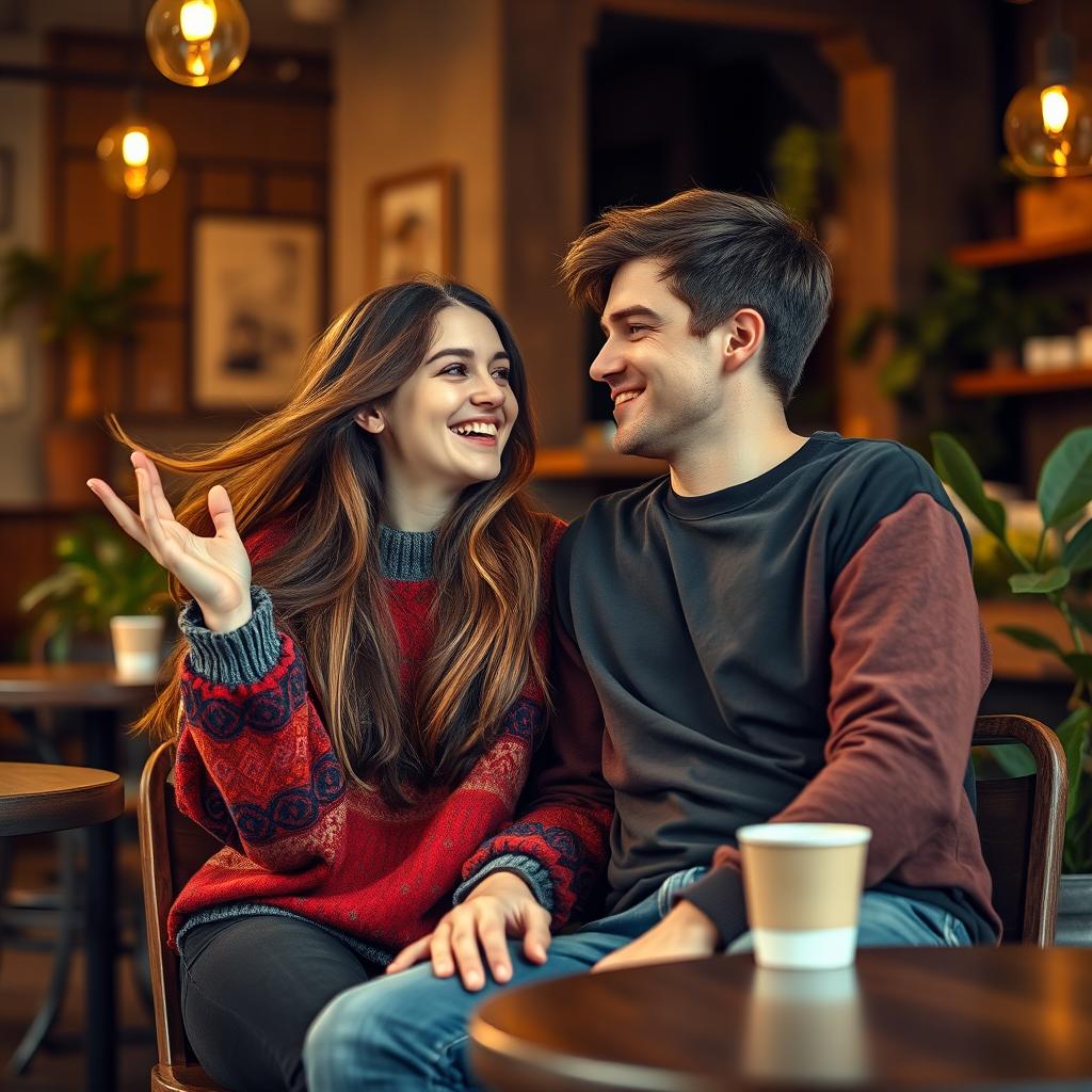 A deaf girl and an anti-social guy sharing a quiet moment at a cozy coffee shop