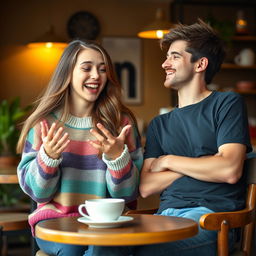 A deaf girl and an anti-social guy sharing a quiet moment at a cozy coffee shop