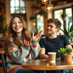 A deaf girl and an anti-social guy sharing a quiet moment at a cozy coffee shop