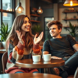 A deaf girl and an anti-social guy sharing a quiet moment at a cozy coffee shop