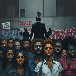 A poignant, thought-provoking artwork depicting the themes of state violence, race, and torture