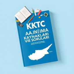 Design a book cover with a calm and professional appearance featuring a blue background