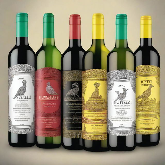 Design a lively and unique wine bottle packaging with an Australian cricket theme, incorporating South Asian cultural elements