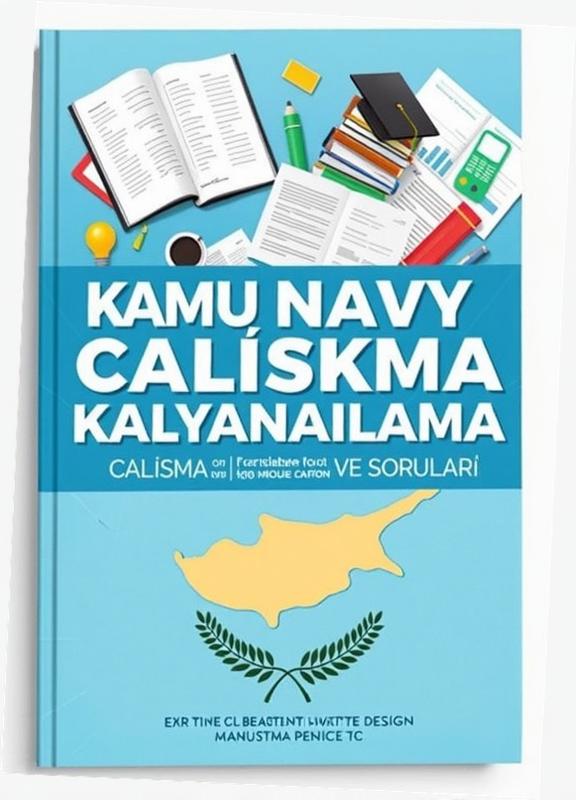 A book cover for a public administration exam preparation guide featuring the flag of Cyprus prominently integrated into the design