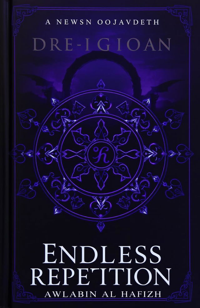 A dramatic book cover for the novel titled 'Endless Repetition,' featuring a dark martial arts and fantasy theme