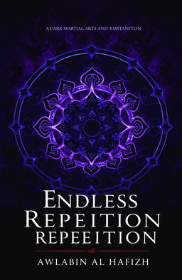 A dramatic book cover for the novel titled 'Endless Repetition,' featuring a dark martial arts and fantasy theme