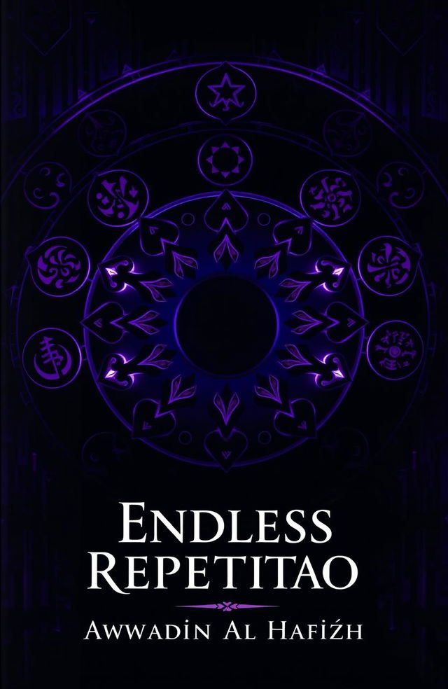 A dramatic cover for a novel titled 'Endless Repetition', featuring a dark martial arts and fantasy theme