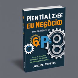 E-book cover design featuring the title "Potencialize Seu Negócio com o método 6Ps" by Jackeline Ferreira, with a subtitle "Como os 6Ps podem transformar sua estratégia em resultados"