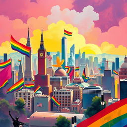 A conceptual art piece representing the themes of homonationalism, pinkwashing, and imperialism