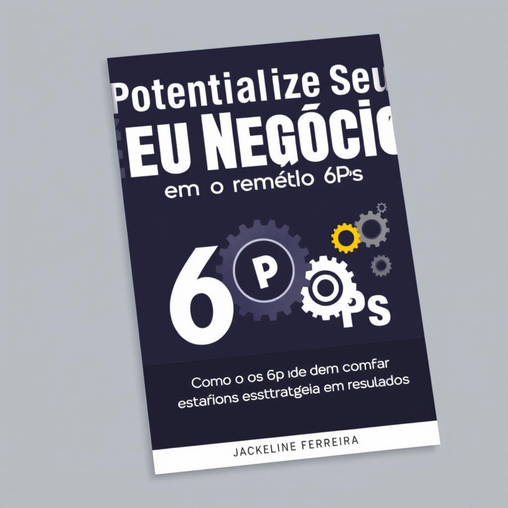 An e-book cover titled 'Potencialize Seu Negócio com o método 6Ps' by Jackeline Ferreira, featuring the subtitle 'Como os 6Ps podem transformar sua estratégia em resultados'