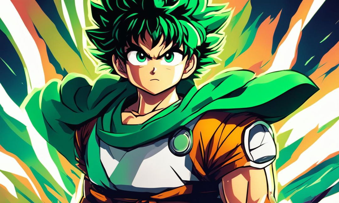 Midoriya Izuku from My Hero Academia reimagined in Dragonball style