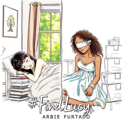 A professional sketch style illustration with fine trace, displaying a captivating split scene cover design