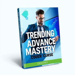 A modern and sleek book cover design for an investment-themed book titled "Trending Advance Mastery Course" by Digisyno