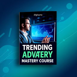 A modern and sleek book cover design for an investment-themed book titled "Trending Advance Mastery Course" by Digisyno