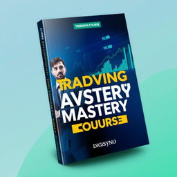 A modern and sleek book cover design for an investment-themed book titled "Trending Advance Mastery Course" by Digisyno