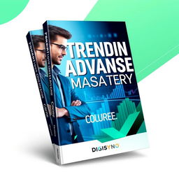 A modern and sleek book cover design for an investment-themed book titled "Trending Advance Mastery Course" by Digisyno