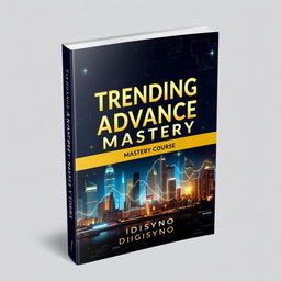 A striking book cover design for the investment book titled "Trending Advance Mastery Course" by Digisyno
