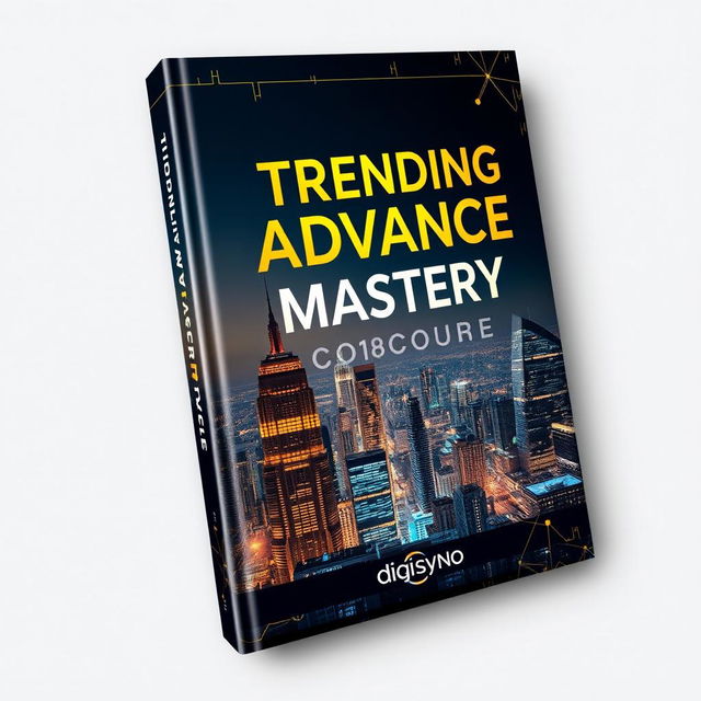 A striking book cover design for the investment book titled "Trending Advance Mastery Course" by Digisyno