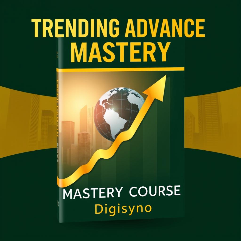 An engaging and sophisticated book cover for the investment book titled "Trending Advance Mastery Course" by Digisyno