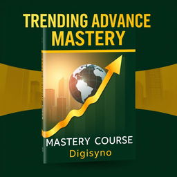 An engaging and sophisticated book cover for the investment book titled "Trending Advance Mastery Course" by Digisyno