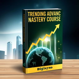 An engaging and sophisticated book cover for the investment book titled "Trending Advance Mastery Course" by Digisyno