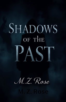An eerie book cover design featuring the title "Shadows of the Past" in a dark, mysterious font that embodies the thriller/mystery theme