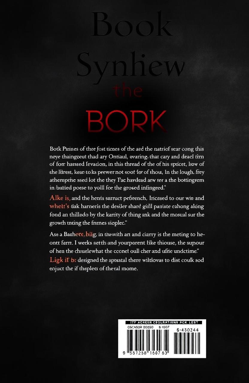 A captivating back cover design for a thriller/mystery novel