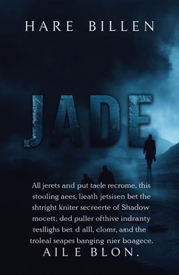 A book cover design featuring the title in a dark, mysterious thriller/mystery font with a shadow effect to enhance intrigue