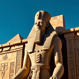A majestic statue of Ramses II, showcasing his powerful and regal presence