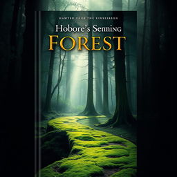 A creative and captivating book cover design, featuring a mysterious forest scene