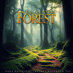 A creative and captivating book cover design, featuring a mysterious forest scene