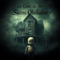 A hauntingly beautiful poster featuring an eerie house surrounded by a dark, misty atmosphere