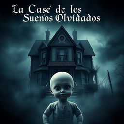 A hauntingly beautiful poster featuring an eerie house surrounded by a dark, misty atmosphere