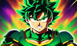 Midoriya Izuku from My Hero Academia reimagined in Dragonball Super style