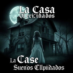 A chilling poster featuring a haunted, weathered house set in a dark, eerie atmosphere