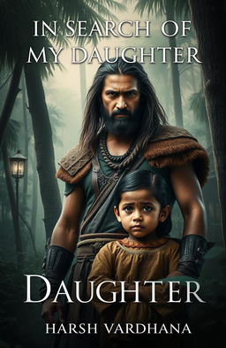 A captivating book cover for the novel 'IN SEARCH OF MY DAUGHTER' by HARSH VARDHANA