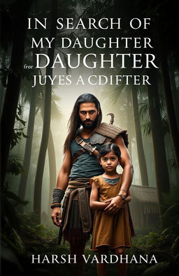 A captivating book cover for the novel 'IN SEARCH OF MY DAUGHTER' by HARSH VARDHANA
